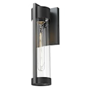 Innovations Lighting Stratford 14" Tall Outdoor Wall Sconce with Clear Glass Panels Matte Black