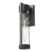 Innovations Lighting Stratford 14" Tall Outdoor Wall Sconce with Patterned Glass Panels Matte Black