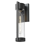 Innovations Lighting Stratford 14" Tall Outdoor Wall Sconce with Seedy Glass Panels Matte Black