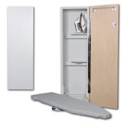 Iron-A-Way Ironing Center - 42" Built In Swiveling Ironing Board Cabinet - Right Hinged Door Flat White