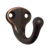 Ives Low Profile Single Cast Aluminum Wardrobe Hook with 1 5/8" Projection Aged Bronze