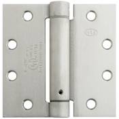 Ives Commercial Series 4-1/2 Inch x 4-1/2 Inch Spring Square Corner Mortise Hinge with Removable Pin - Single Hinge Satin Chrome
