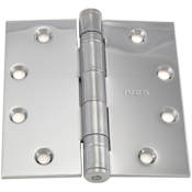 Ives Commercial Series 4-1/2 Inch x 4-1/2 Inch Ball Bearing Square Corner Mortise Hinge with Removable Pin - Single Hinge Bright Chrome