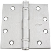 Ives Commercial Series 4 Inch x 4 Inch Ball Bearing Square Corner Mortise Hinge with Removable Pin - Single Hinge Satin Chrome