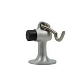 Ives 3 3/4" Height Cast Brass Floor Door Stop with Manual Hold-Open Hook Aluminum