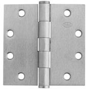 Ives 4-1/2" x 4-1/2" Chrome Plated Steel Square Corner Five Knuckle Plain Bearing Standard Weight Hinge - Single Hinge Satin Chrome