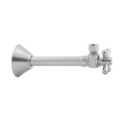 Jaclo Quarter Turn 1/2" Copper (Sweat Fit) x 3/8" O.D. Outlet Angle Supply Valve with Standard Cross Handle Matte Black