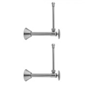 Jaclo Multi Turn Angle Pattern 1/2" Copper Sweat Fit x 3/8" O.D. Faucet Supply Kit with Oval Handle, 20" Supply Tubes, and Escutcheon Polished Chrome