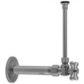 Jaclo Quarter Turn Angle Pattern 1/2" IPS x 3/8" O.D. Toilet Supply Kit with Standard Cross Handle, 20" Supply Tube, and Escutcheon Matte Black