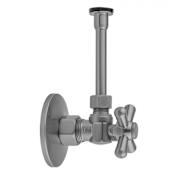 Jaclo Quarter Turn Angle Pattern 5/8" O.D. Compression x 3/8" O.D. Toilet Supply Kit with Cross Handle, 20" Supply Tube, and Escutcheon Matte Black