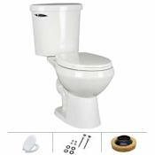 Jacuzzi Perfecta 1.6 GPF Two-Piece Round ADA Height Toilet with Seat, Mounting Hardware, and Wax Ring White