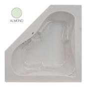 Jacuzzi Signature 60" Corner Soaking Bathtub with Center Drain Almond