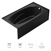 Jacuzzi Amiga 72" Soaking Alcove Bathtub with Right Drain Black