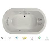 Jacuzzi Anza 72" Salon Spa Bathtub for Drop In Installation with Center Drain and Illumatherapy / Whisper Technology™ - Luxury LCD Controls Oyster