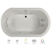 Jacuzzi Anza 72" Whirlpool Bathtub for Drop In Installation with Center Drain and Chromatherapy / RapidHeat Technologies - Luxury Controls Oyster