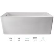 Jacuzzi Bianca 66" Freestanding Soaking Bathtub with Reversible Drain and Heated Soak White