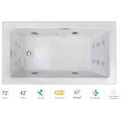 Jacuzzi Elara 72" Drop-In Spa Combination Bathtub with Left Drain, LCD Controls, and Illumatherapy White / Chrome Trim
