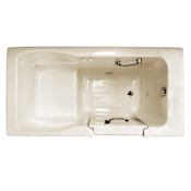 Jacuzzi Finestra 60" Whirlpool Walk-In Bathtub for Alcove Installations with Right Drain Location and Heater Almond