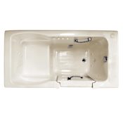 Jacuzzi Finestra 60" Salon Spa Walk-In Bathtub for Alcove Installations with Right Drain and Chromatherapy Lighting Almond