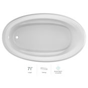 Jacuzzi Signature 71" Drop In Soaking Bathtub with Universal Drain - Less Drain Assembly White