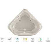 Jacuzzi Marineo 60" Salon Spa Bathtub for Drop In Installation with Center Drain and Illumatherapy / Whisper Technology™ - Luxury LCD Controls Oyster