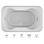 Jacuzzi Marineo 66" Salon Spa Bathtub for Drop In Installation with Center Drain and Chromatherapy / RapidHeat Technologies - Luxury Controls White