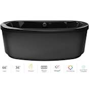 Jacuzzi Modena™ 66" Freestanding Whirlpool with Chromatherapy and Whisper+ Technology™ Black
