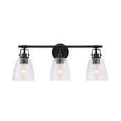 James Allan Brilliance 3 Light 24" Wide Vanity Light Black