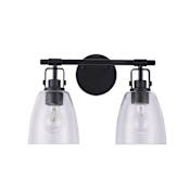 James Allan Brilliance 2 Light 15" Wide Vanity Light Black