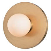 James Allan Madrone Single Light 5" Tall LED Bathroom Sconce / Ceiling Fixture Aged Brass