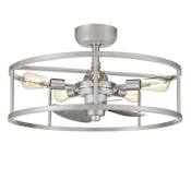 James Allan Trinity 14" 3 Blade LED Indoor Ceiling Fan Brushed Nickel