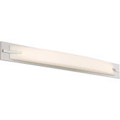 James Allan Recurve Single Light 43" Wide Integrated LED Bath Bar with Frosted Shade Brushed Nickel