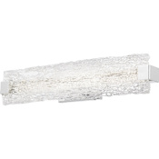 James Allan Curry Single Light 24" Wide Integrated LED Bath Bar with Noodle Glass Panel Shade - ADA Compliant Polished Chrome