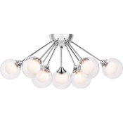 James Allan Curry Spellbound 9 Light 23" Wide Semi-Flush Ceiling Fixture with Glass Globes Polished Chrome