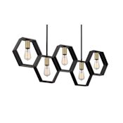 James Allan Darke 5 Light 40" Wide Linear Chandelier Earth Black