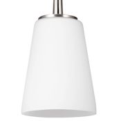 James Allan Watson Single Light 5" Wide LED Mini Pendant with Cased Opal Etched Shade Brushed Nickel