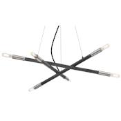 James Allan Livermore 6 Light 26" Wide LED Sputnik Chandelier Distressed Aluminum / Brushed Nickel