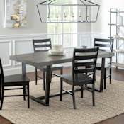 James Allan Aurora (5) Piece Dining Set with Table and (4) Homestead Chairs Gray / Black