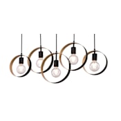 James Allan Rickett 5 Light 34" Wide LED Abstract Linear Pendant Matte Black