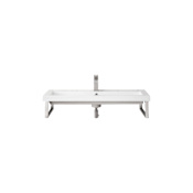 James Martin Vanities Boston 39-3/8" Rectangular Porcelain Console Bathroom Sink with Overflow and Single Faucet Hole Brushed Nickel