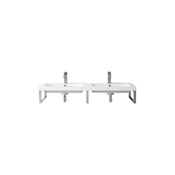 James Martin Vanities Boston 47-5/16" Rectangular Porcelain Console Bathroom Sink with Overflow and Single Faucet Hole Brushed Nickel