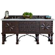 James Martin Vanities Balmoral 72" Free Standing Double Basin Vanity Set with Wood Cabinet and Arctic Fall Stone Composite Vanity Top Antique Walnut