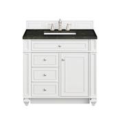 James Martin Vanities Bristol 36" Free Standing Single Basin Hardwood Vanity Set with Solid Surface Top and Rectangular Sink Bright White