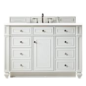 James Martin Vanities Bristol 48" Free Standing Single Basin Vanity Set with Wood Cabinet and 3cm Quartz Vanity Top Bright White