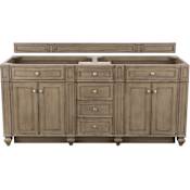 James Martin Vanities Bristol 72" Double Basin Hardwood Vanity Cabinet Only Whitewashed Walnut