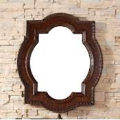 James Martin Vanities Castilian 35" W x 41" H Transitional Oval Wood Framed Bathroom Wall Mirror Aged Cognac