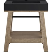 James Martin Vanities Auburn 31-1/2" Rectangular Hardwood and Stone Composite Console Bathroom Sink with Single Faucet Hole Weathered Timber