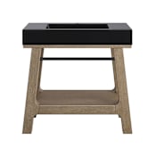 James Martin Vanities Auburn 36" Rectangular Hardwood and Stone Composite Console Bathroom Sink with Single Faucet Hole Weathered Timber