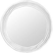 James Martin Vanities Terra 30" Diameter Circular Flat Framed Wall Mounted Bathroom Mirror Limestone