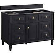 James Martin Vanities Lorelai 48" Free Standing Single Basin Hardwood Vanity Cabinet Only with USB Port and Electrical Outlet Black Onyx